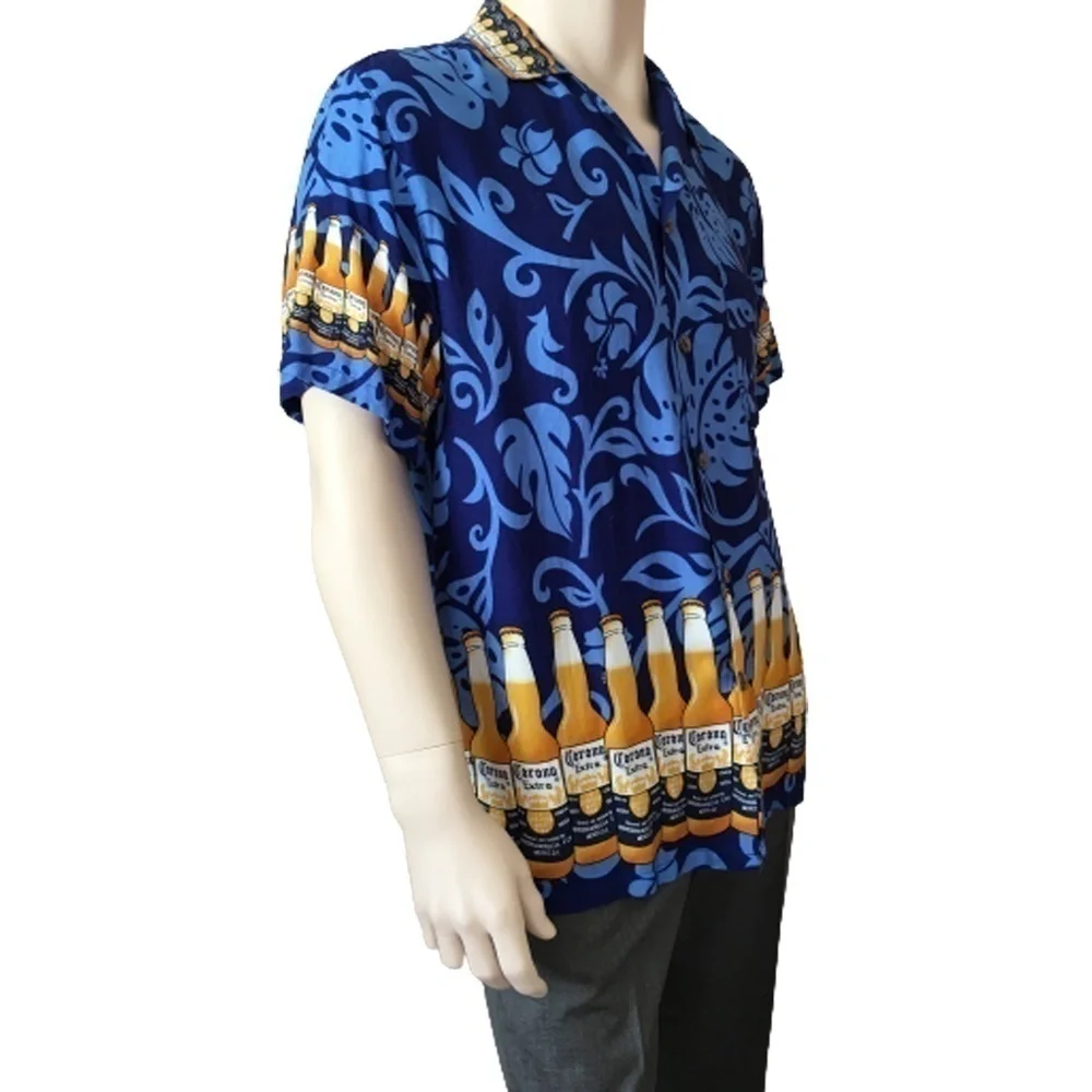 CORONA Extra Beer 100% Rayon Hawaiian Tiki Shirt Short Sleeve - Picture 3 of 12